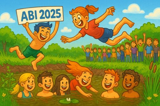 Abitaufe in Nienburg - Zeugnis in der Hand, Matsch an den Beinen