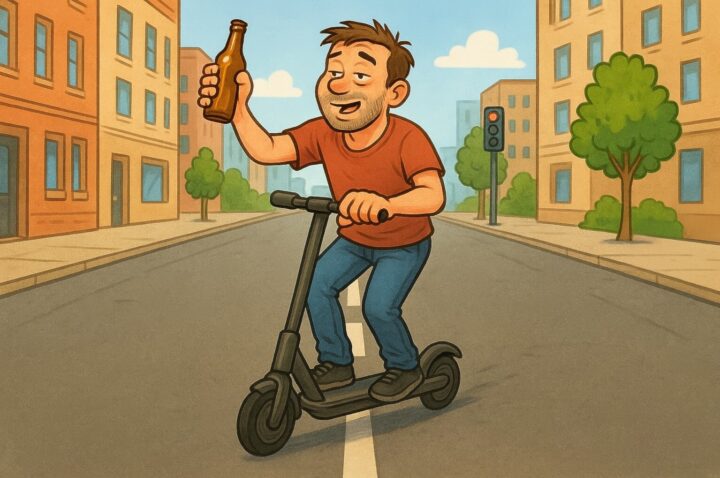 E-Scooter mit dem Dreh - Kreiselverkehr nach eigener Rezeptur